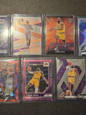 LeBron James Basketball 7 Card Lot Lakers Panini Optic Prizm Select Holo